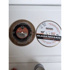 Lot of 2 Diamondback & RIDGID 10" Diamond Saw Blades Tile Glass Mosaic DB-10CR